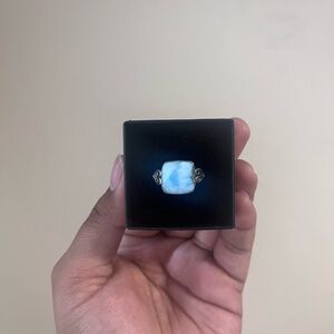 S925 Sterling Silver Larimar Gemstone Ring